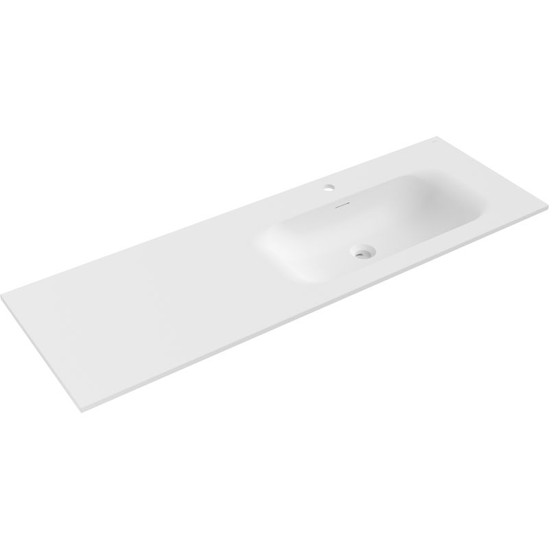 Mexen Vela countertop inset sink right 141 x 46.5 cm, matte white - 25231401P