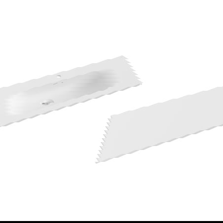 Mexen Vela countertop inset sink right 141 x 46.5 cm, matte white - 25231401P