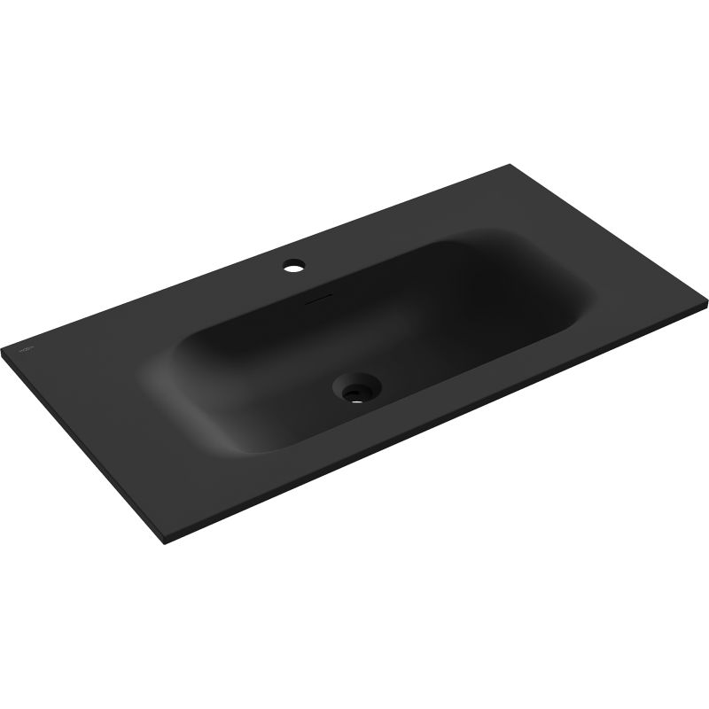 Mexen Vela 91x46.5 cm recessed countertop washbasin, matte black - 25239071