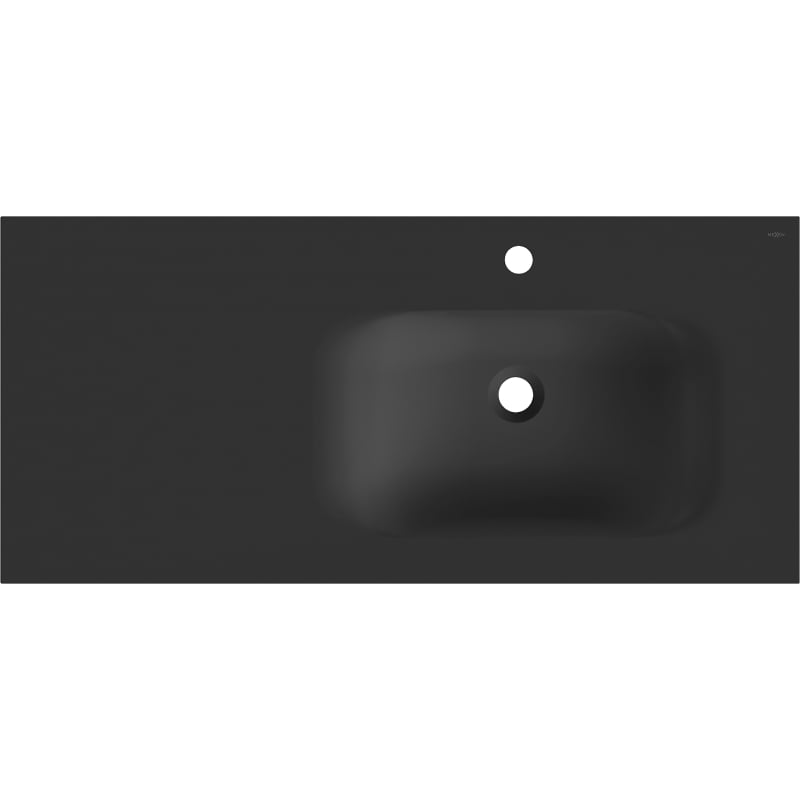 Mexen Vela recessed basin right 101 x 46.5 cm, matte black - 25231071P