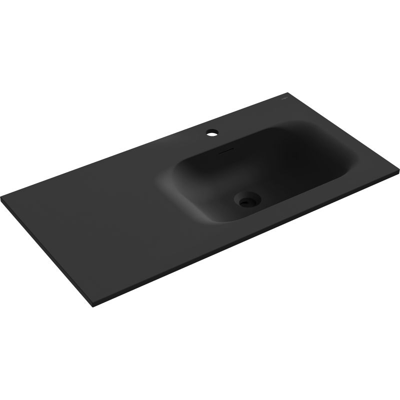 Mexen Vela recessed countertop basin right-handed 101 x 46.5 cm, matte black - 25231071P