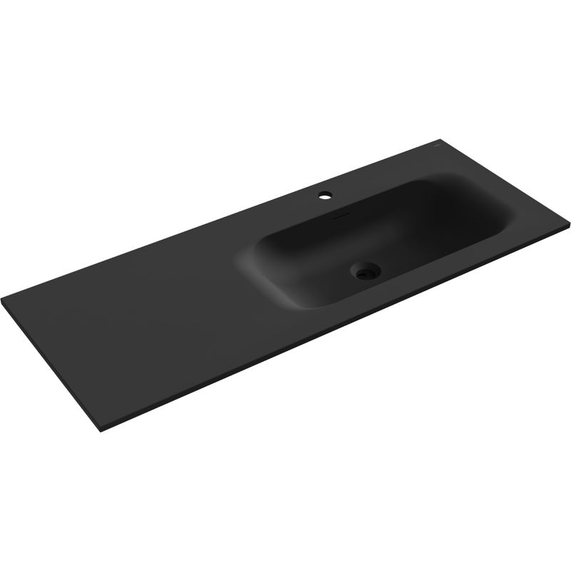 Mexen Vela Basin Recessed in Right Countertop 121 x 46.5 cm, Black Matte - 25231271P