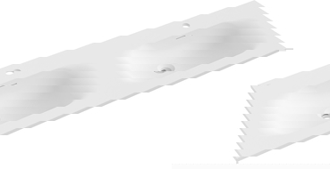 Mexen Vela double countertop sink 121 x 46.5 cm, white matte - 25231201D