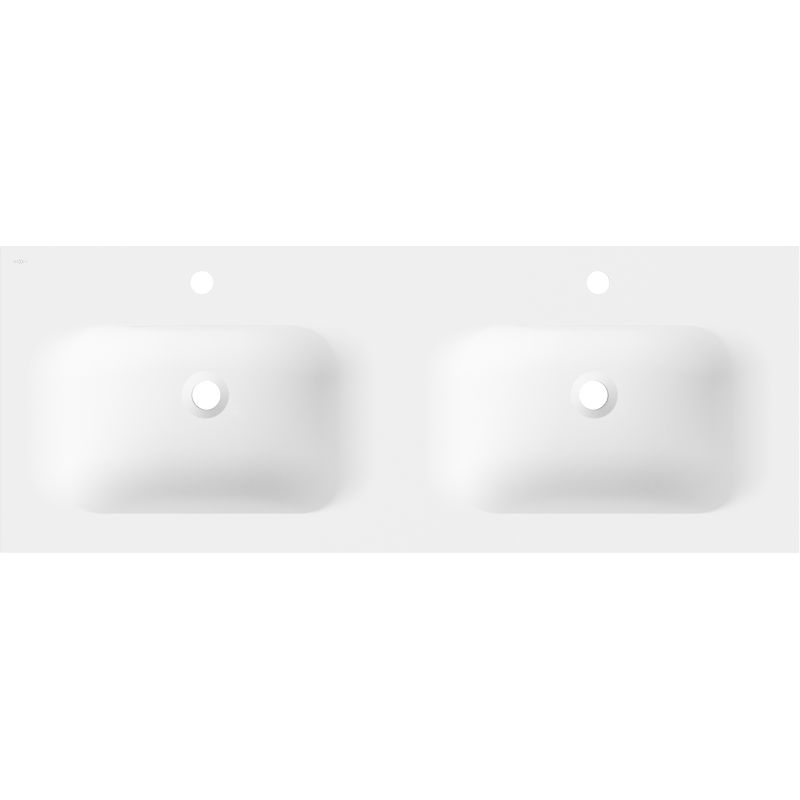 Mexen Vela countertop double washbasin 121 x 46.5 cm, white mat - 25231201D