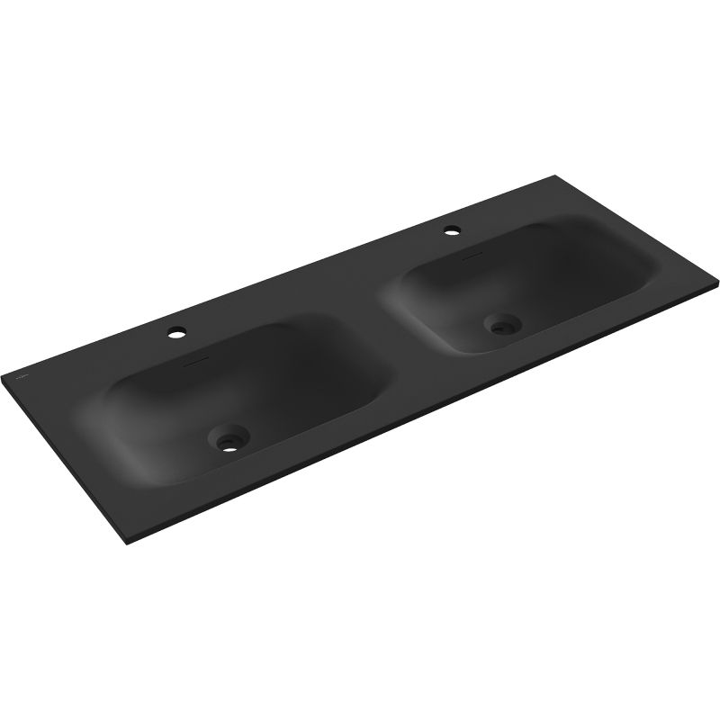 Mexen Vela double inset countertop sink 121 x 46.5 cm, matte black - 25231271D