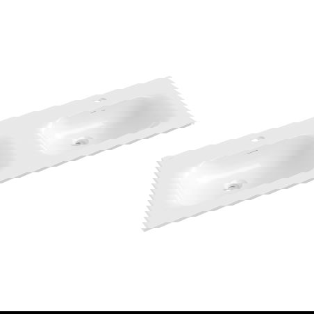 Mexen Vela double countertop sink 121 x 46.5 cm, white gloss - 25231200D