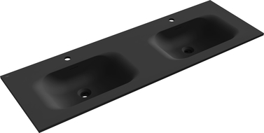 Mexen Vela double countertop washbasin 141 x 46.5 cm, matte black - 25231471D
