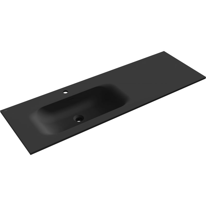 Mexen Vela countertop sink left 141 x 46.5 cm, matte black - 25231471L
