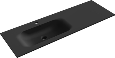 Mexen Vela recessed countertop washbasin left 141 x 46.5 cm, black matte - 25231471L