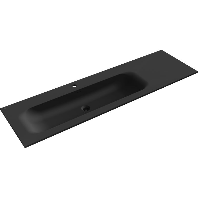 Mexen Vela left countertop washbasin 161 x 46.5 cm, matte black - 25231671L