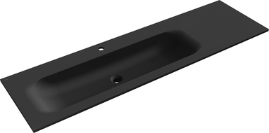 Mexen Vela left countertop washbasin 161 x 46.5 cm, matte black - 25231671L