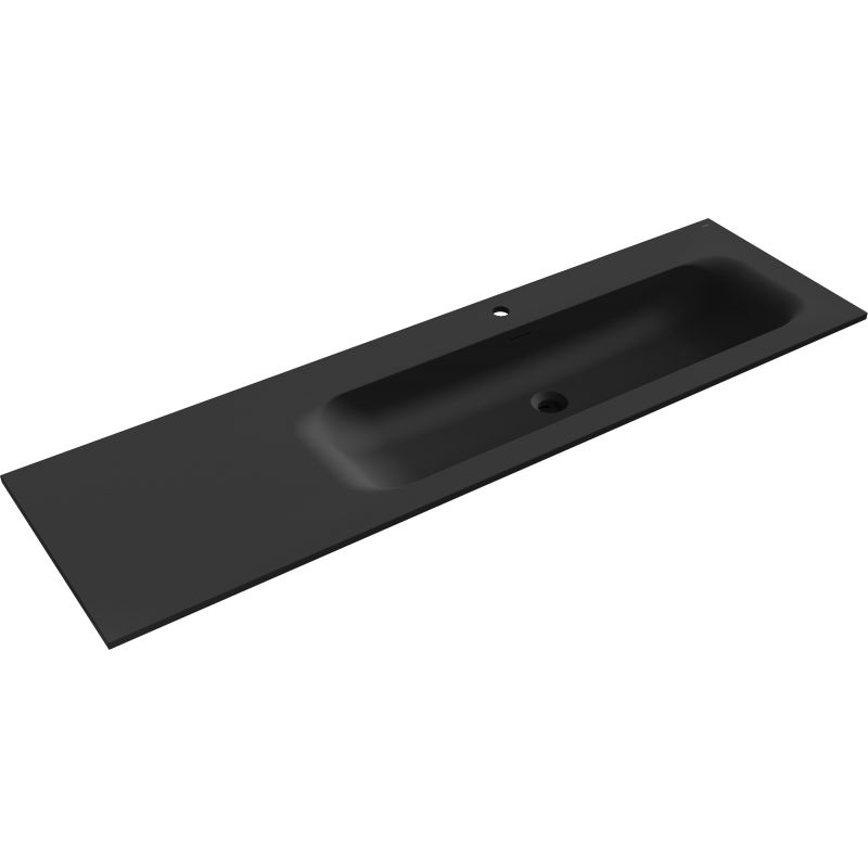 Mexen Vela Recessed Washbasin Right 161 x 46.5 cm, Black Matte - 25231671P
