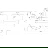 Mexen Vela countertop double sink 141 x 46.5 cm, white gloss - 25231400D