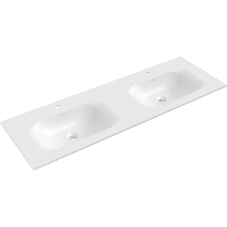 Mexen Vela countertop double washbasin 141 x 46.5 cm, white gloss - 25231400D