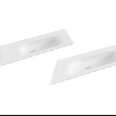 Mexen Vela double countertop sink 141 x 46.5 cm, matte white - 25231401D