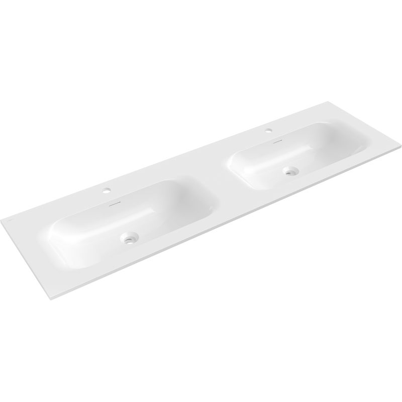 Mexen Vela double built-in countertop sink 161 x 46.5 cm, white gloss - 25231600D