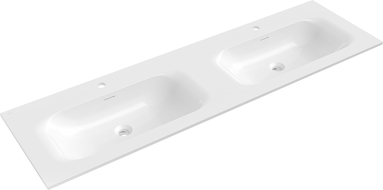 Mexen Vela double built-in countertop sink 161 x 46.5 cm, white gloss - 25231600D