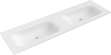 Mexen Vela built-in double countertop sink 161 x 46.5 cm, white matte - 25231601D