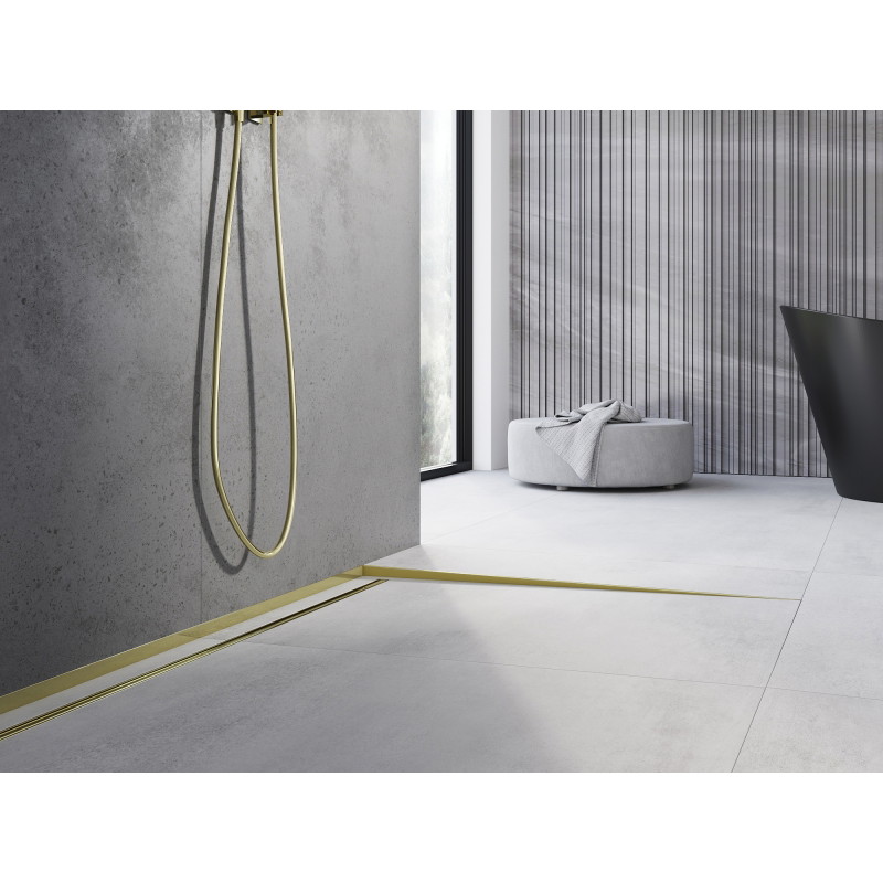 Mexen Line-B right side floor slope strip 120 cm, gold - 185001120R
