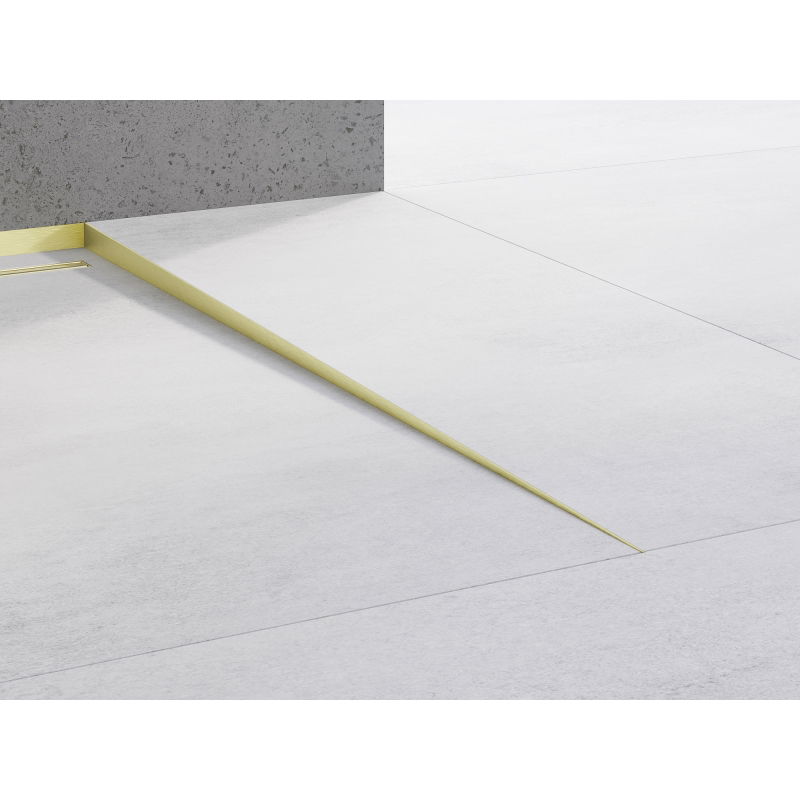 Mexen Line-B floor slope strip 120 cm right, brushed gold - 185501120R