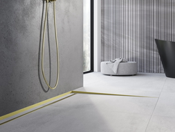 Mexen Line-B floor gradient trim 120 cm right, brushed gold - 185501120R