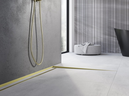 Mexen Line-B right floor sloping strip 120 cm, brushed gold - 185501120R