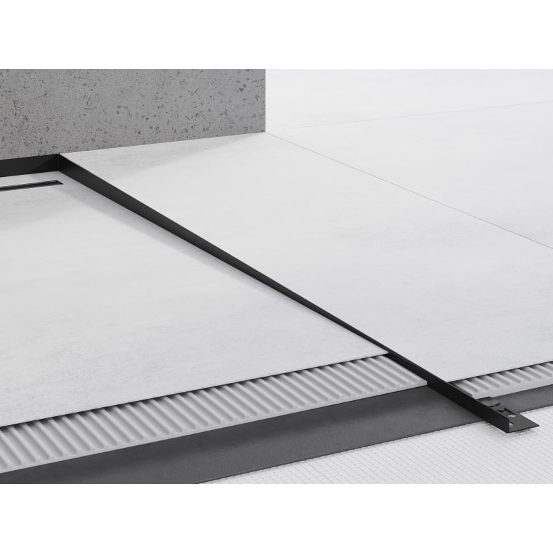 Mexen Line-B Floor Drop Moulding 120 cm Right, Black - 187001120R