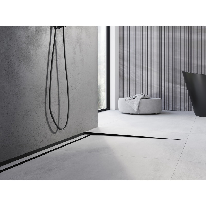 Mexen Line-B 120 cm Right Floor Slope Strip, Black - 187001120R