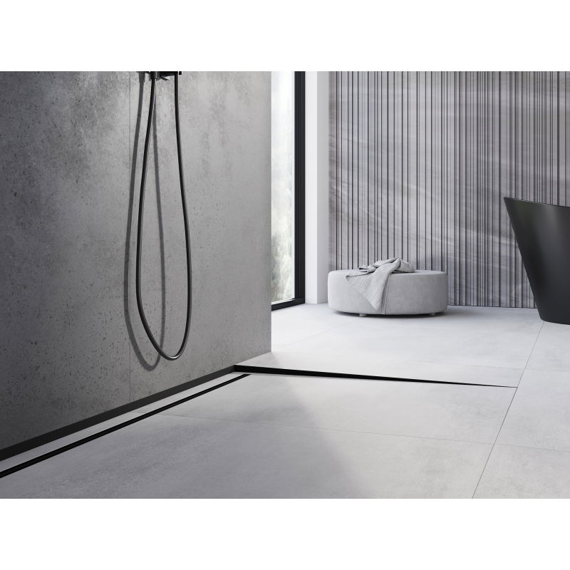 Mexen Line-B Floor Drop Moulding 120 cm Right, Black - 187001120R