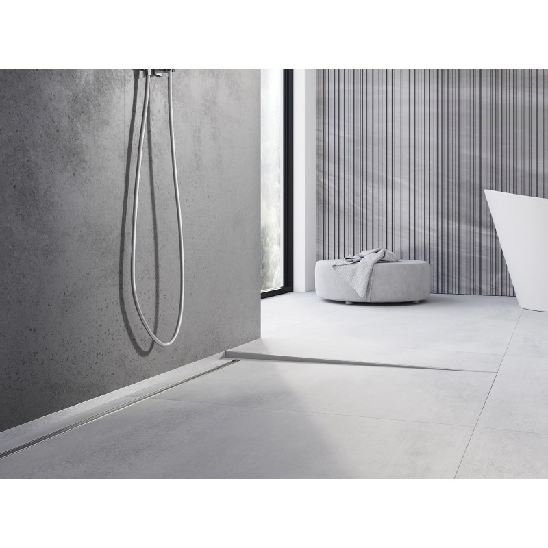 Mexen Line-B floor sloped strip 180 cm right, inox - 181001180R