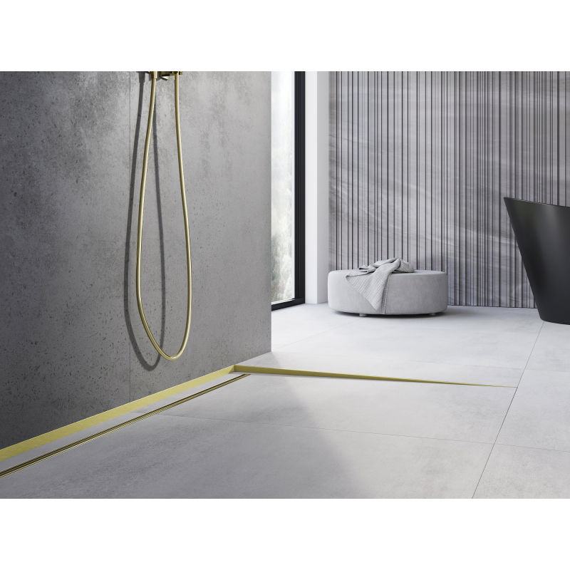 Mexen Line-B 180 cm Right Floor Slope Trim, Brushed Gold - 185501180R