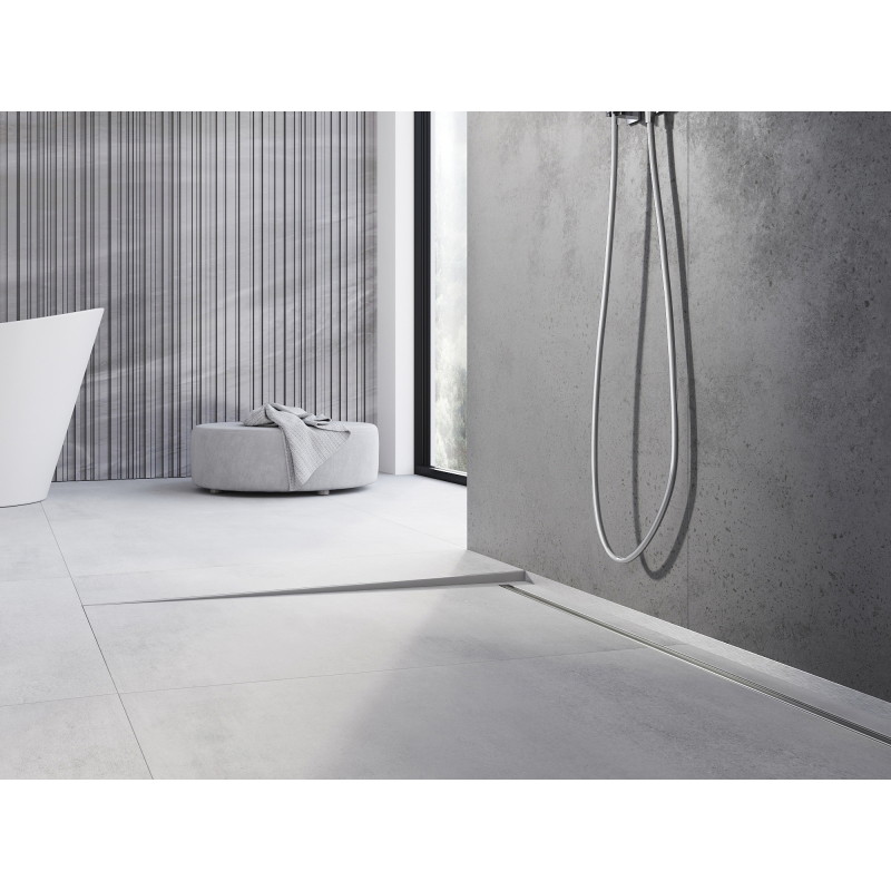 Mexen Line-B 120 cm left floor slope strip, inox - 181001120L