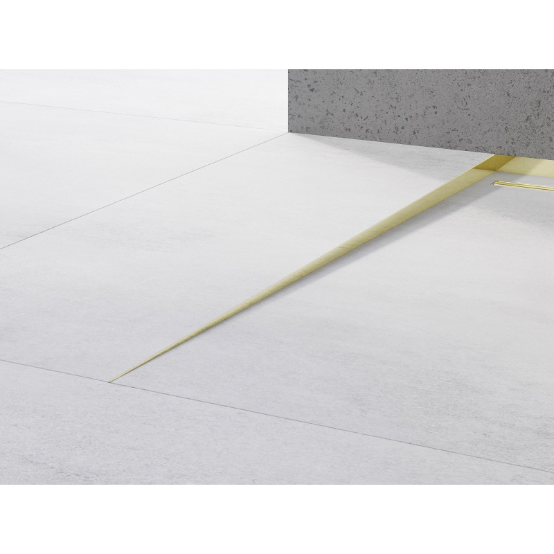 Mexen Line-B floor sloping strip 120 cm left, gold - 185001120L