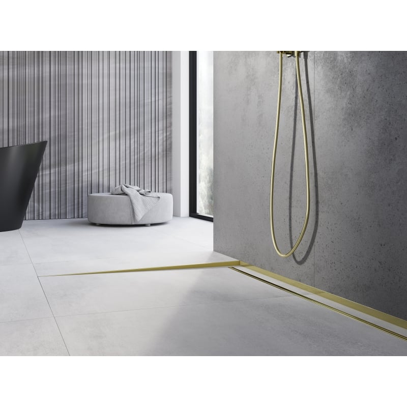 Mexen Line-B 120 cm Floor Slope Trim Left, Gold - 185001120L