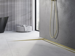 Mexen Line-B floor sloping strip 120 cm left, gold - 185001120L