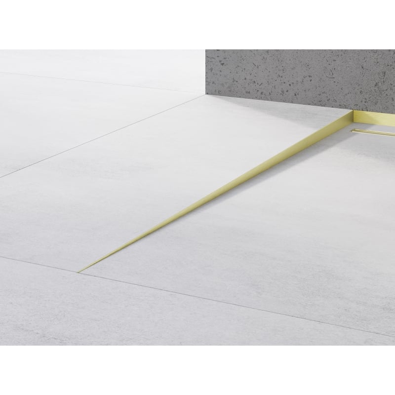 Mexen Line-B 120 cm Left Floor Slope Trim, Brushed Gold - 185501120L