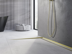 Mexen Line-B 120 cm Floor Inclined Trim Left, Brushed Gold - 185501120L
