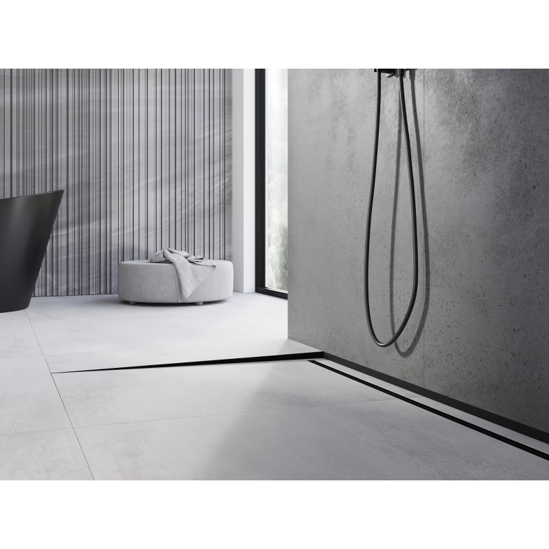 Mexen Line-B floor sloped strip 120 cm left, black - 187001120L