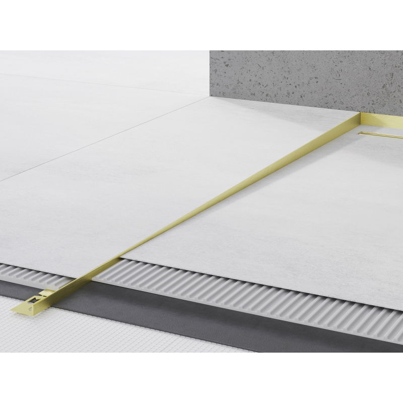 Mexen Line-B floor gradient trim 180 cm left, brushed gold - 185501180L