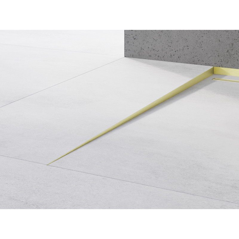 Mexen Line-B floor downward strip 180 cm left, brushed gold - 185501180L