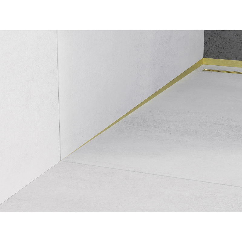 Mexen Line-B Left Wall-Mounted Drainage Strip 120 cm, Brushed Gold - 185502120L