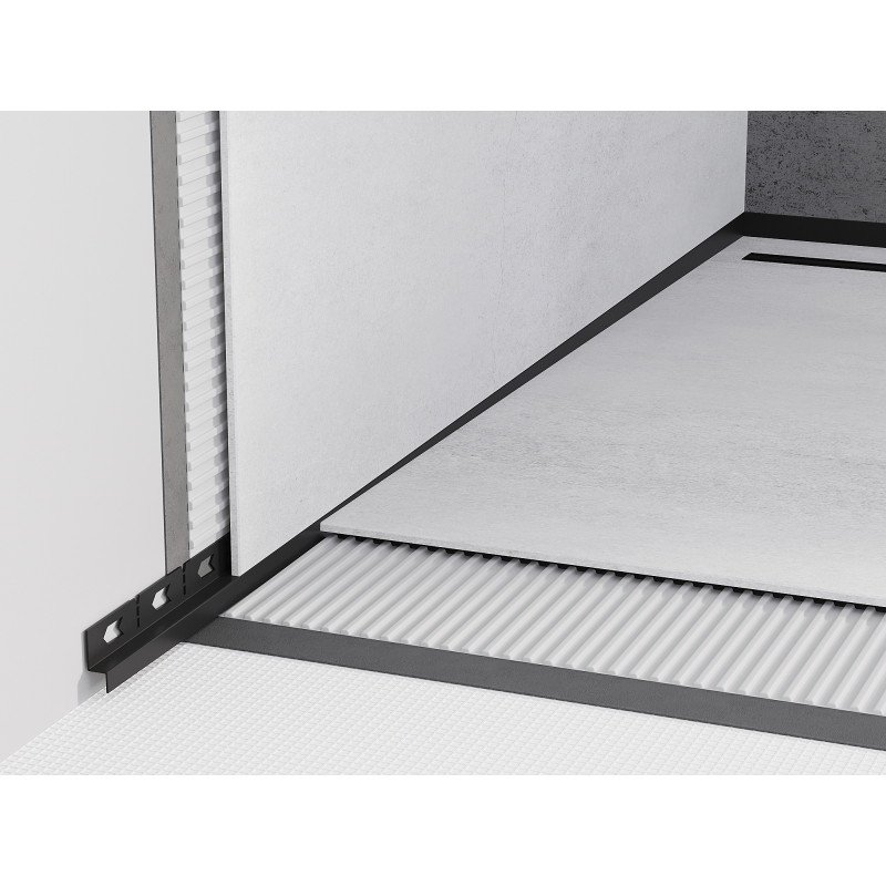 Mexen Line-B 120 cm black left wall-mounted slope strip - 187002120L