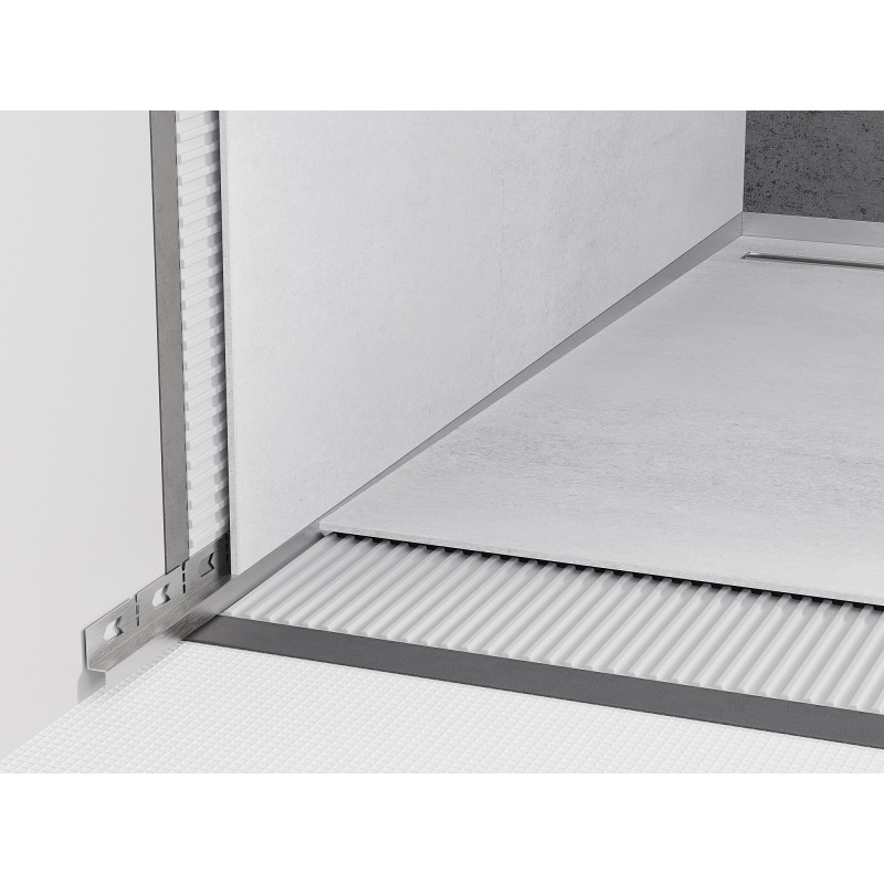Mexen Line-B wall-mounted slope strip 180 cm left, inox - 181002180L