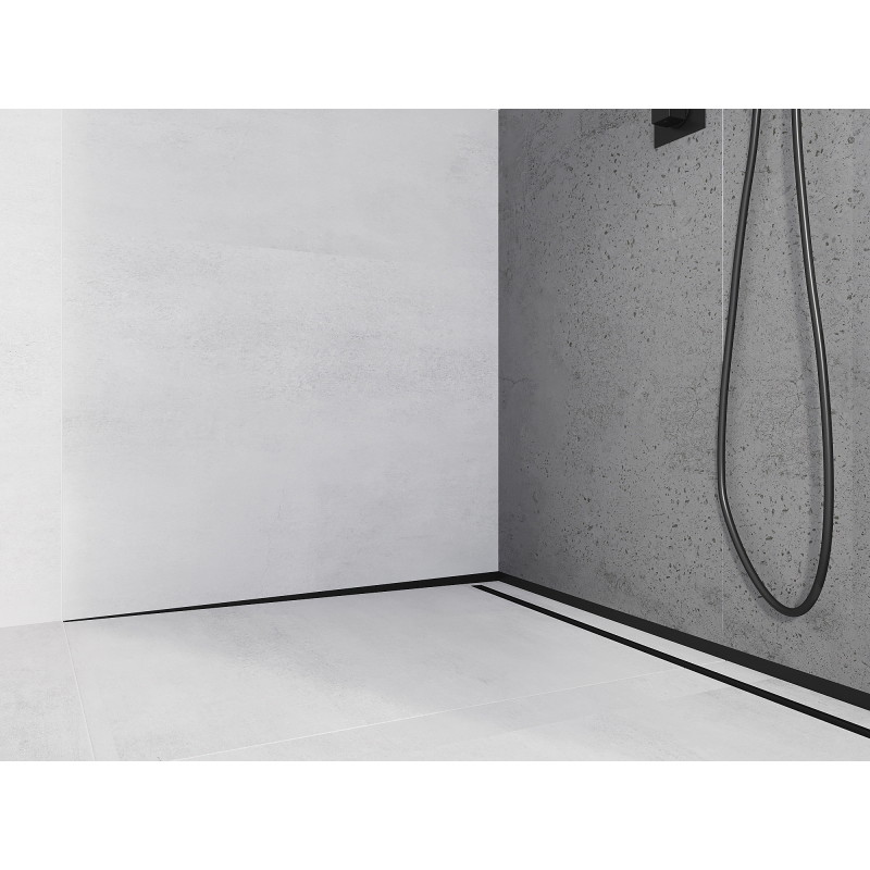 Mexen Line-B 180 cm left wall-mounted drainage strip, black - 187002180L