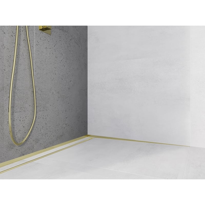 Mexen Line-B corner drainage strip 120 cm right, gold - 185002120R