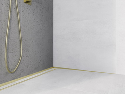 Mexen Line-B corner drainage strip 120 cm right, gold - 185002120R