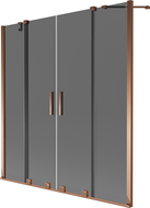 Mexen Velar Duo 2-panel sliding bath screen 140 x 150 cm, graphite, rose gold - 896-140-000-42-60
