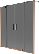 Mexen Velar Duo 2-panel sliding bath screen 140 x 150 cm, graphite, brushed copper - 896-140-000-42-65