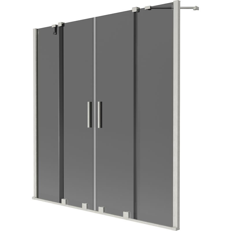 Mexen Velar Duo 2-panel sliding bathtub screen 140 x 150 cm, graphite, brushed nickel - 896-140-000-42-97