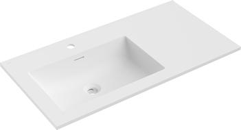 Mexen Otis left countertop sink 91 x 46.5 cm, matte white - 25189001L
